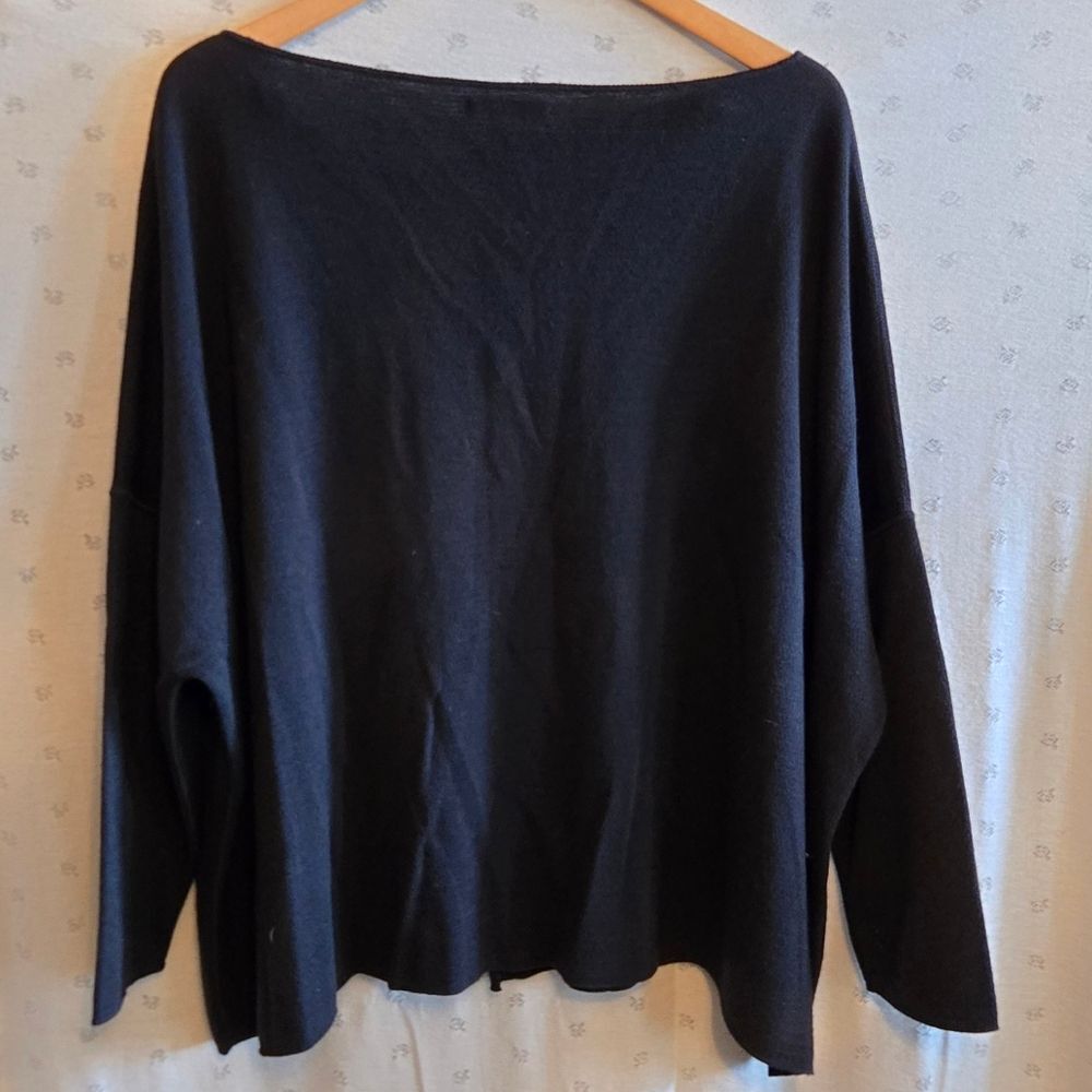 Sarah Pacini Off-the-Shoulder Navy Asymmetric Blouse Size XL - Picture 4 of 4